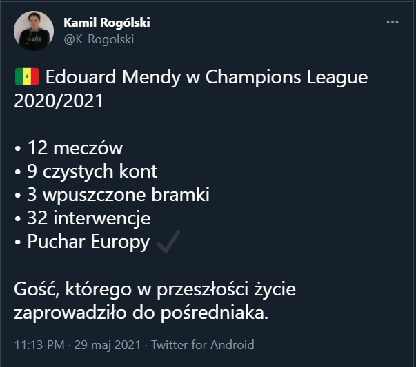 STATYSTYKI Edouarda Mendy'ego w LIDZE MISTRZÓW!